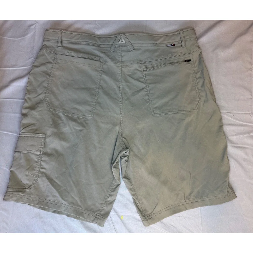 Gerry Cargo Shorts Mens 40 Khaki‎ Stretch Performance Hiking Belted